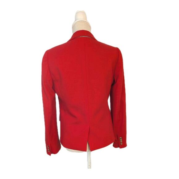 J.Crew Blazer Sz 4 Wool Blend Jacket Red Lined Corpcore Career Academia Preppy - Picture 2 of 9
